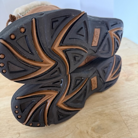 UGG women's 9 Ultimate Cuff BOOTS Chestnut Brown Tall Shearling Lined  5273 - Picture 15 of 16